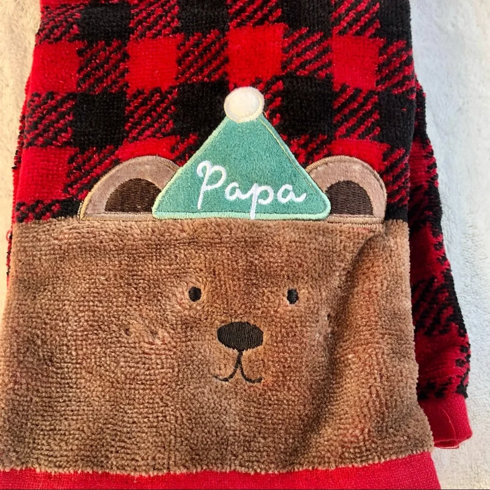Christmas NWT Buffalo Check Mama Papa Bear Hand Towel Set